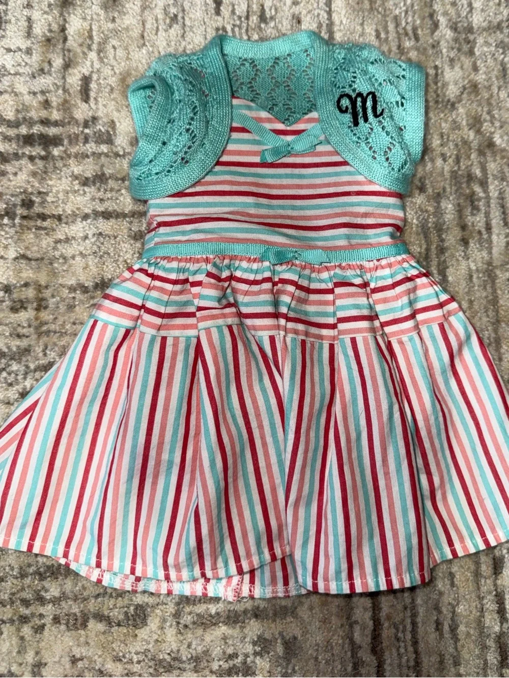 American Girl Maryellen Meet outfit dress cardigan embroidered M